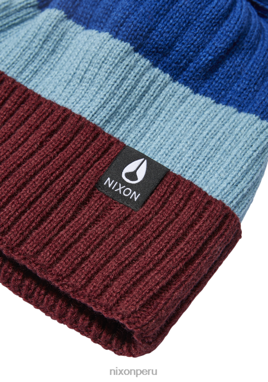 accesorios educacion fisica Nixon gorro schrader con pompón cereza oscuro/azul 86XRT383