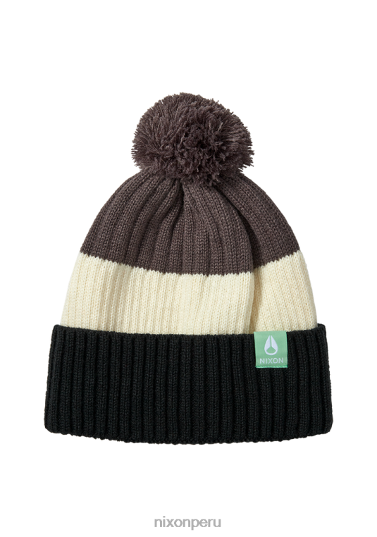 accesorios educacion fisica Nixon gorro schrader con pompón gris negro 86XRT381