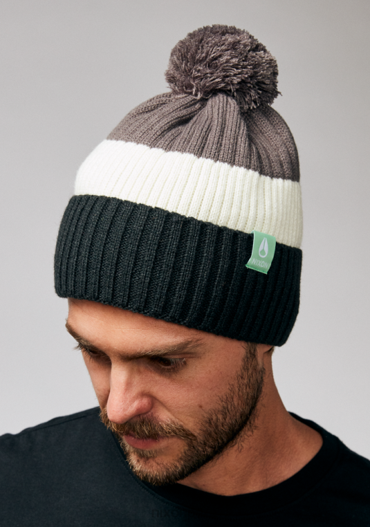 accesorios educacion fisica Nixon gorro schrader con pompón gris negro 86XRT381