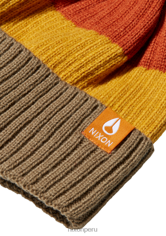 accesorios educacion fisica Nixon gorro schrader con pompón vintage naranja multi 86XRT380