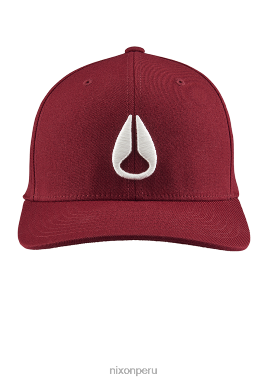 accesorios educacion fisica Nixon gorra de ajuste atlético flexfit profundo burdeos/blanco 86XRT402