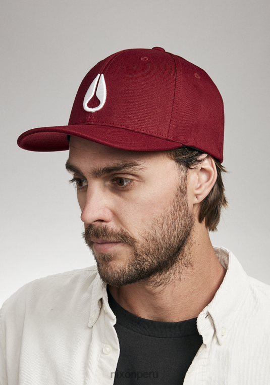accesorios educacion fisica Nixon gorra de ajuste atlético flexfit profundo burdeos/blanco 86XRT402