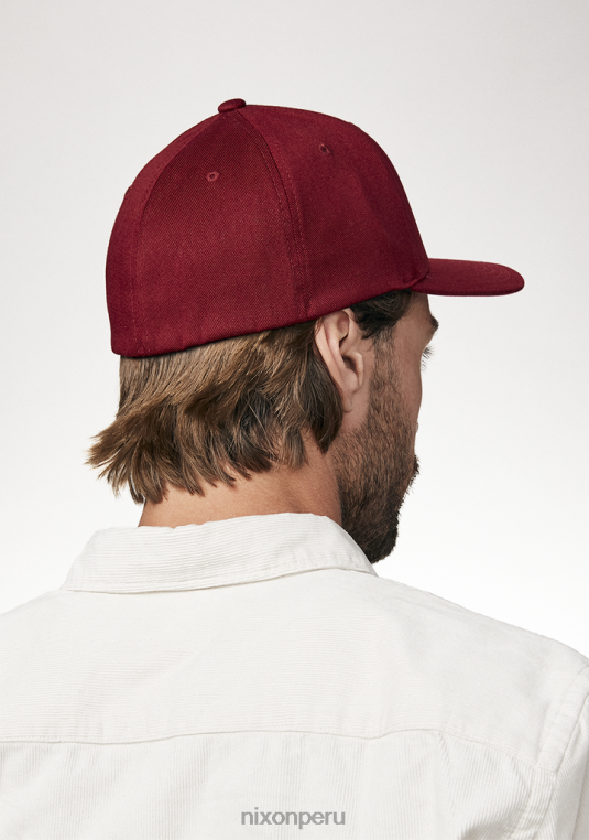 accesorios educacion fisica Nixon gorra de ajuste atlético flexfit profundo burdeos/blanco 86XRT402