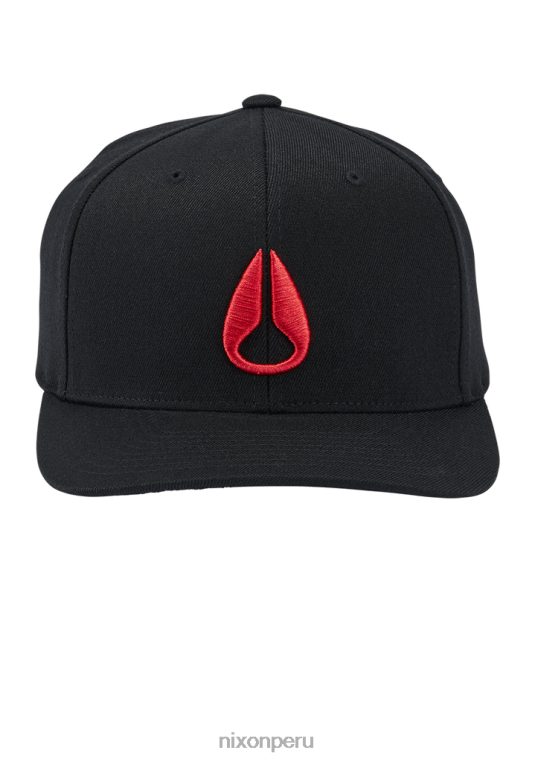 accesorios educacion fisica Nixon gorra de ajuste atlético flexfit profundo negro/rojo 86XRT401
