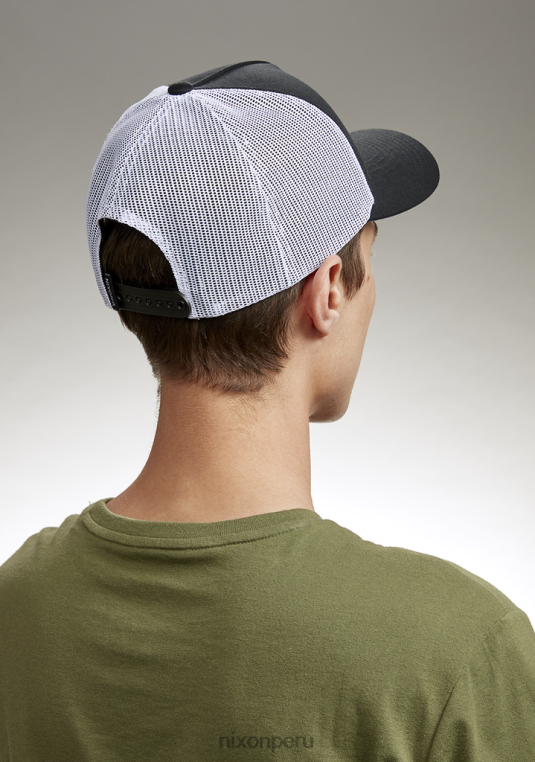accesorios educacion fisica Nixon gorra de camionero con icono blanco negro 86XRT446