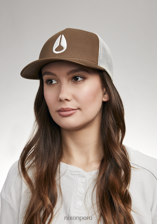 accesorios educacion fisica Nixon gorra de camionero con icono marrón/blanquecino 86XRT447