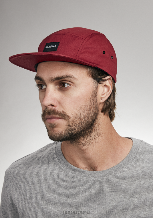 accesorios educacion fisica Nixon gorra mikey de 5 paneles borgoña 86XRT339
