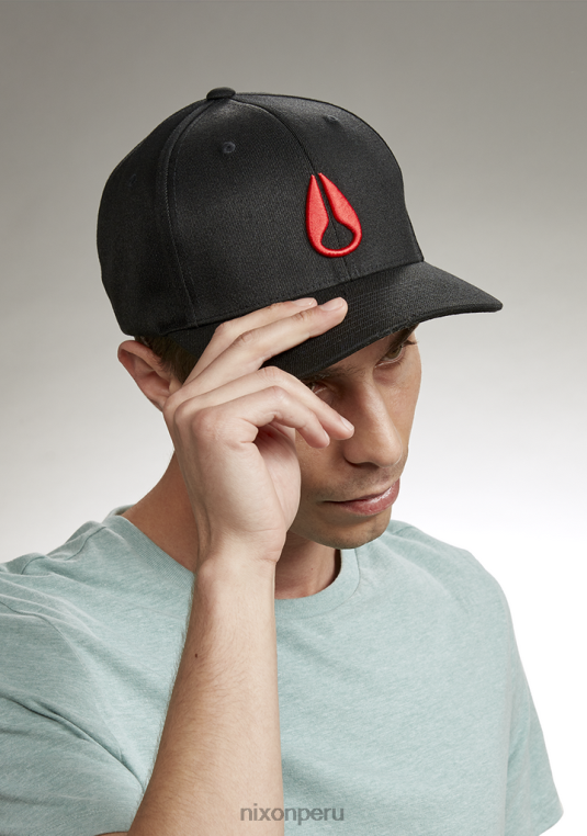accesorios educacion fisica Nixon snapback en el fondo negro/rojo 86XRT426