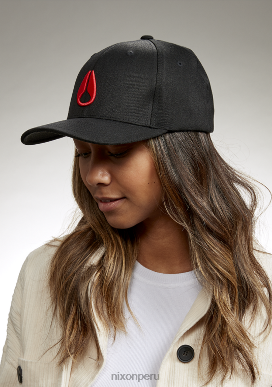 accesorios educacion fisica Nixon snapback en el fondo negro/rojo 86XRT426