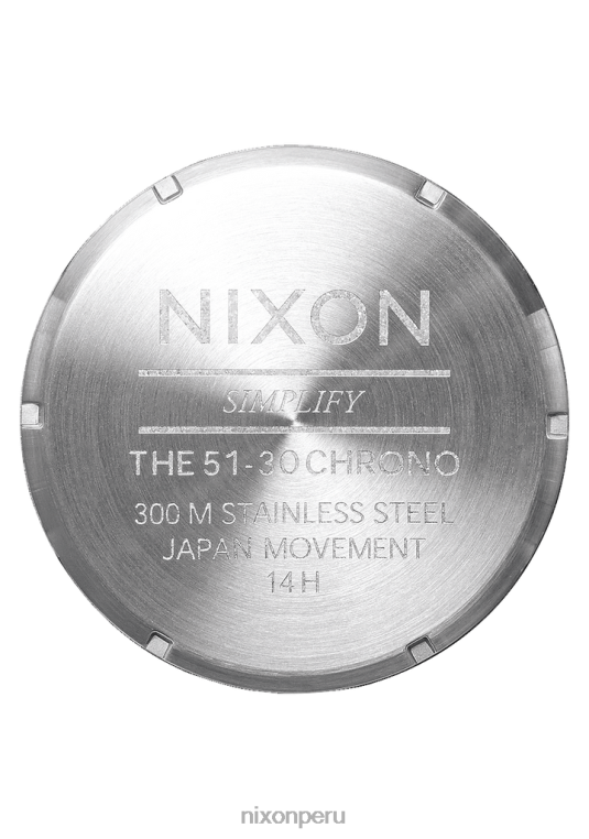 mirar educacion fisica Nixon 51-30 crono azul marino rayos de sol/plata 86XRT28