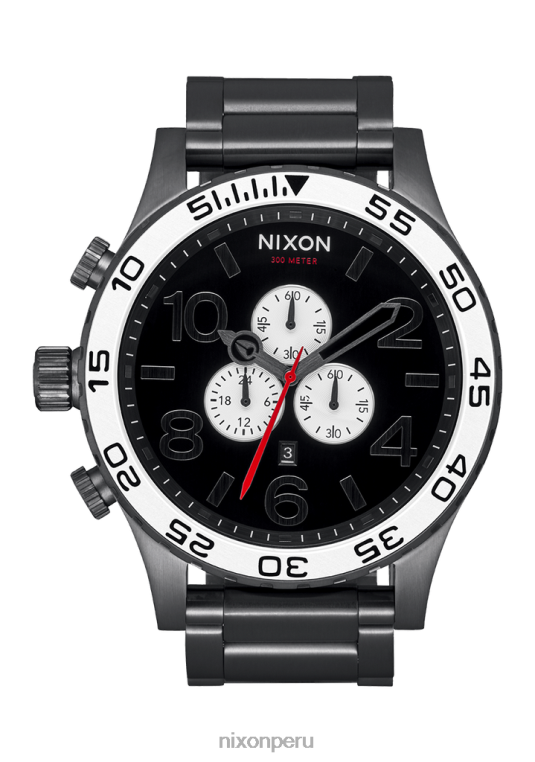 mirar educacion fisica Nixon 51-30 crono negro/blanco/bronce 86XRT26