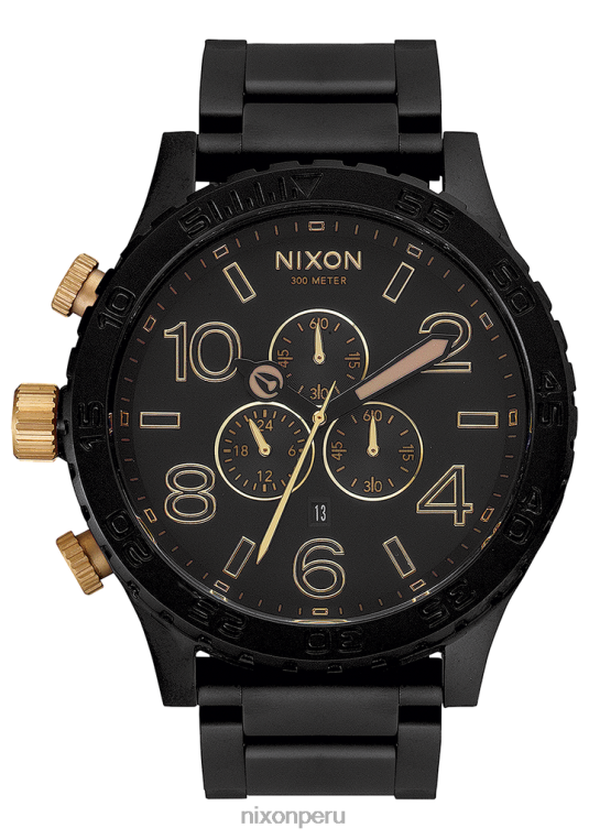 mirar educacion fisica Nixon 51-30 crono negro mate/oro 86XRT21
