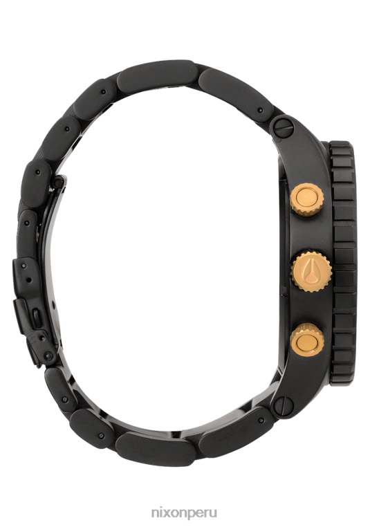 mirar educacion fisica Nixon 51-30 crono negro mate/oro 86XRT21