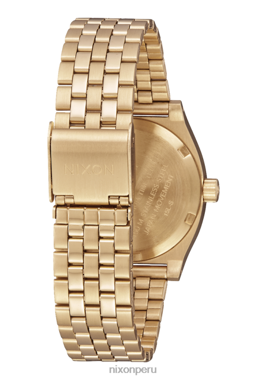 mirar educacion fisica Nixon cajero de tiempo medio oro claro/blanco vintage 86XRT228