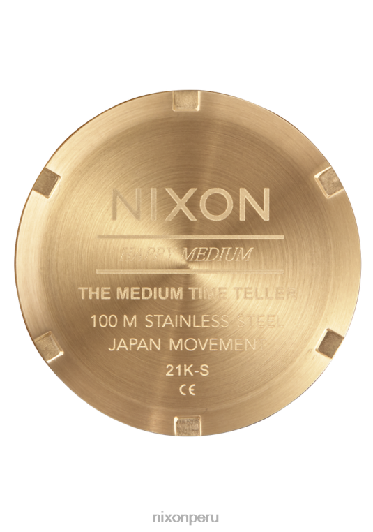 mirar educacion fisica Nixon cajero de tiempo medio oro claro/blanco vintage 86XRT228