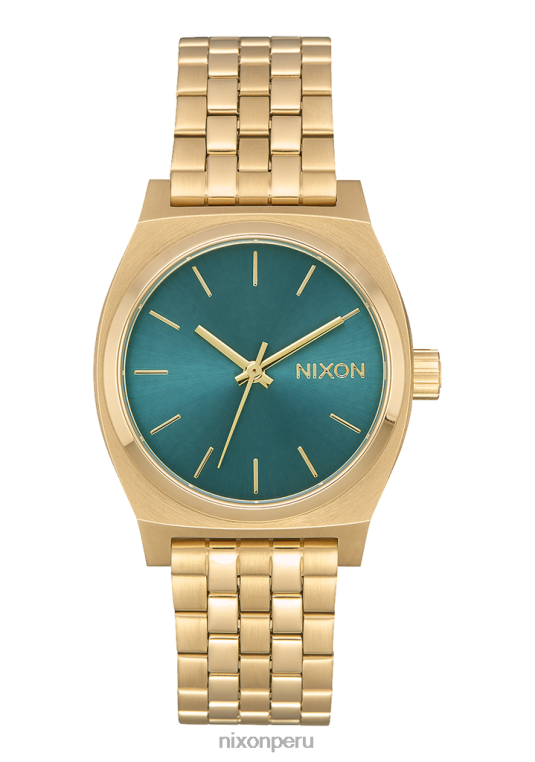 mirar educacion fisica Nixon cajero de tiempo medio oro claro/turquesa 86XRT225