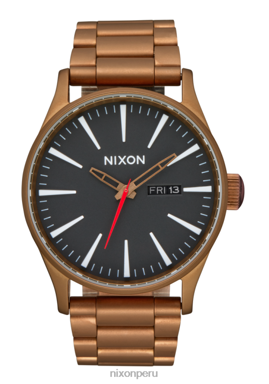 mirar educacion fisica Nixon centinela de acero inoxidable bronce/negro 86XRT16