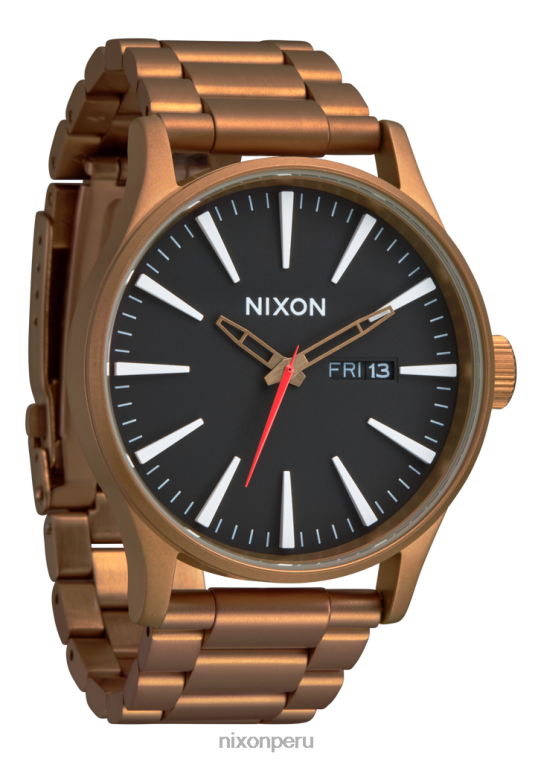 mirar educacion fisica Nixon centinela de acero inoxidable bronce/negro 86XRT16