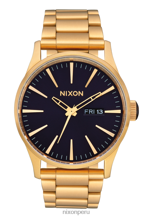 mirar educacion fisica Nixon centinela de acero inoxidable oro/índigo 86XRT12
