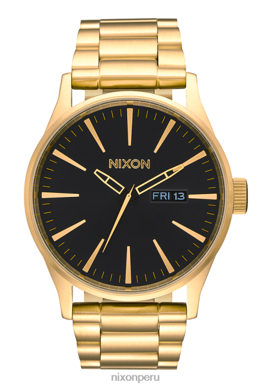 mirar educacion fisica Nixon centinela de acero inoxidable todo dorado/negro 86XRT4