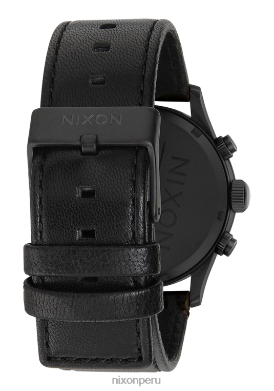 mirar educacion fisica Nixon crono centinela de cuero negro mate/dorado/negro 86XRT107