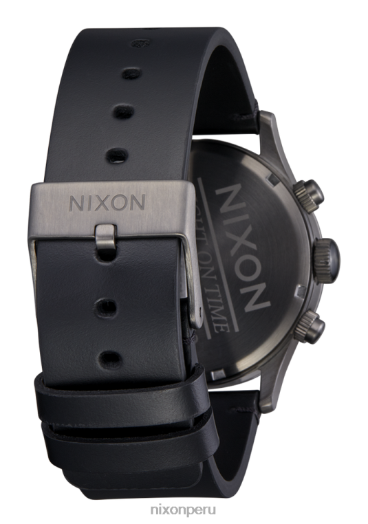 mirar educacion fisica Nixon crono centinela de cuero todo bronce/negro 86XRT109