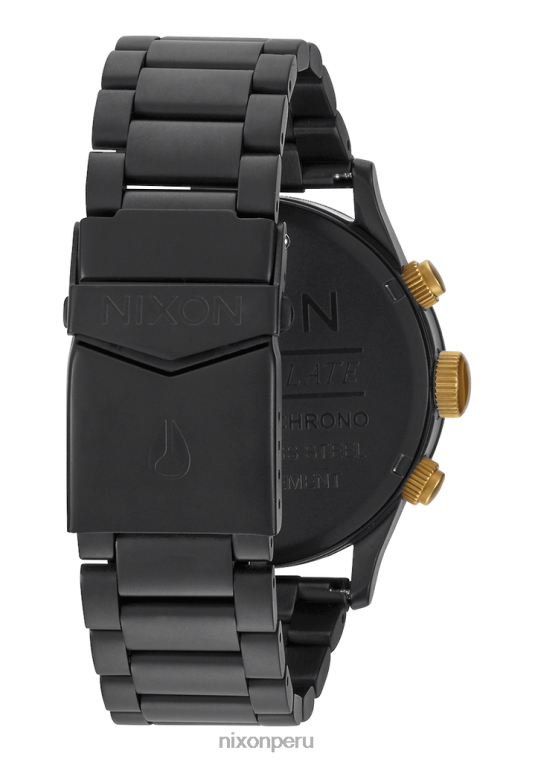 mirar educacion fisica Nixon crono centinela negro mate/oro 86XRT74
