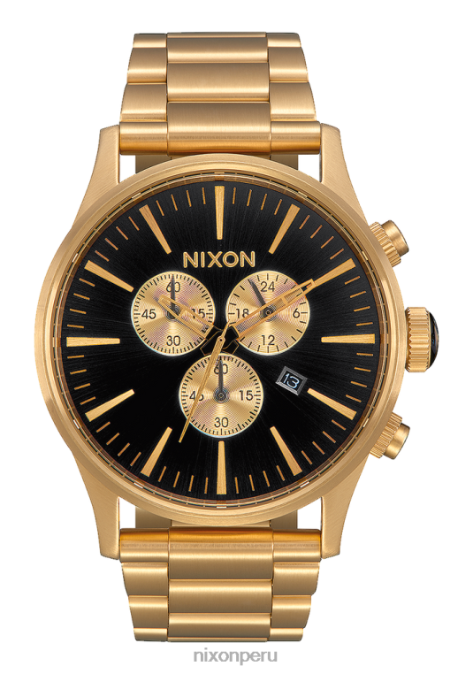 mirar educacion fisica Nixon crono centinela todo dorado/negro 86XRT75