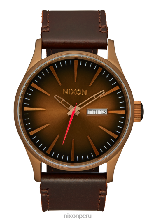 mirar educacion fisica Nixon cuero centinela bronce/negro 86XRT59