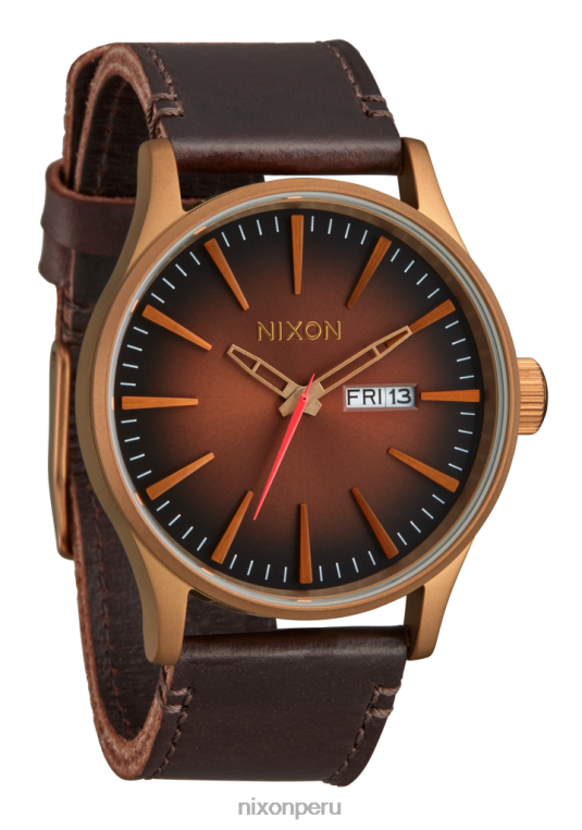 mirar educacion fisica Nixon cuero centinela bronce/negro 86XRT59