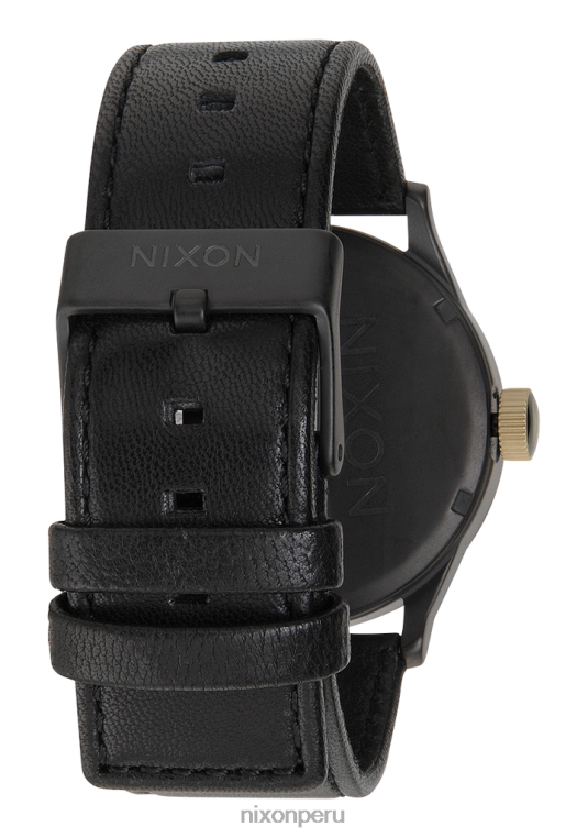 mirar educacion fisica Nixon cuero centinela negro mate/oro 86XRT48