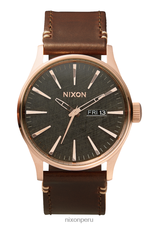 mirar educacion fisica Nixon cuero centinela oro rosa/bronce/marrón 86XRT51