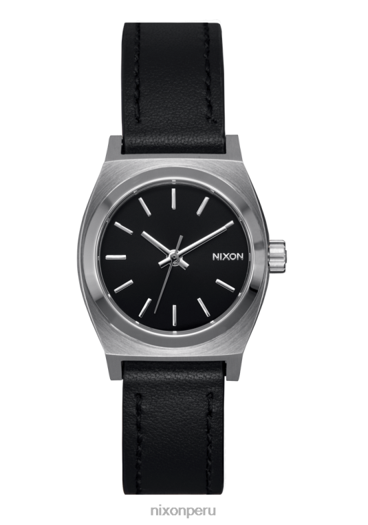mirar educacion fisica Nixon cuero de cajero de poca monta negro plata 86XRT264