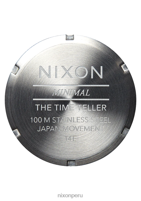 mirar educacion fisica Nixon cuero del cajero del tiempo negro plata 86XRT130