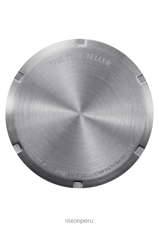 mirar educacion fisica Nixon cuero del cajero del tiempo negro plata 86XRT130