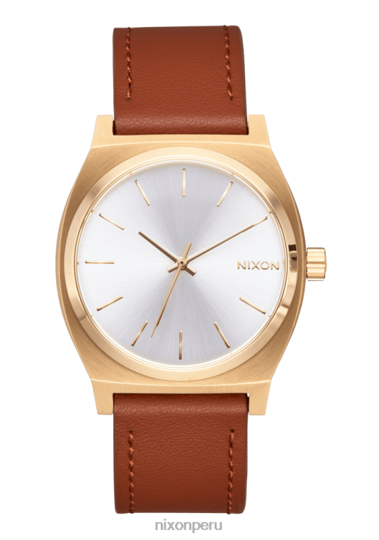 mirar educacion fisica Nixon cuero del cajero del tiempo oro claro/rayo de sol blanco 86XRT129