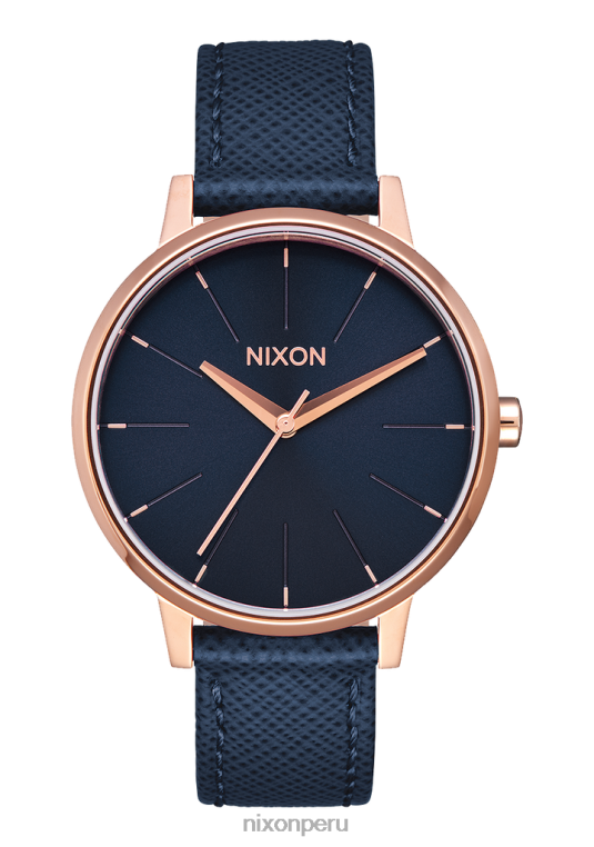 mirar educacion fisica Nixon cuero kensington azul marino/oro rosa 86XRT236