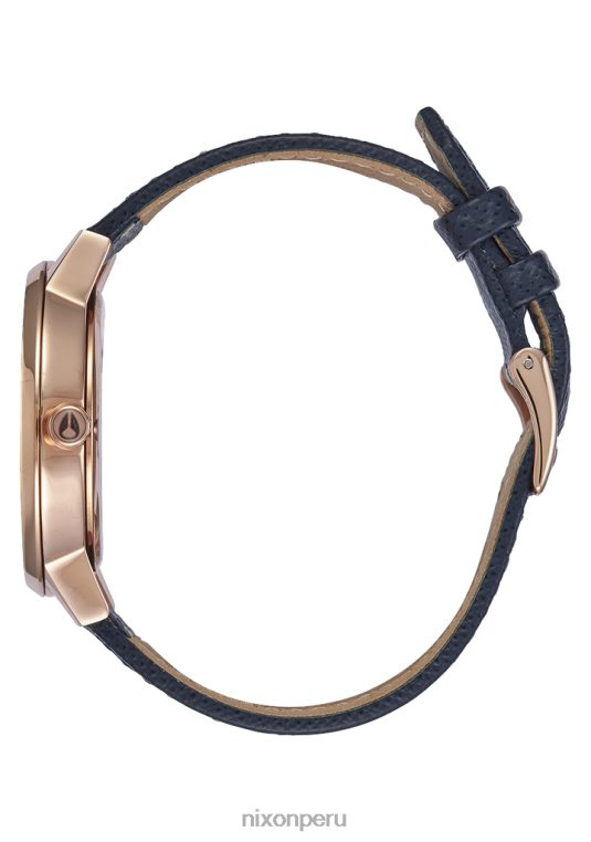 mirar educacion fisica Nixon cuero kensington azul marino/oro rosa 86XRT236