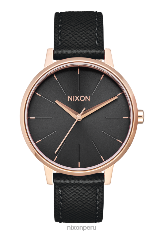 mirar educacion fisica Nixon cuero kensington oro rosa/negro 86XRT235