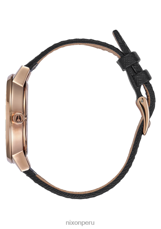 mirar educacion fisica Nixon cuero kensington oro rosa/negro 86XRT235
