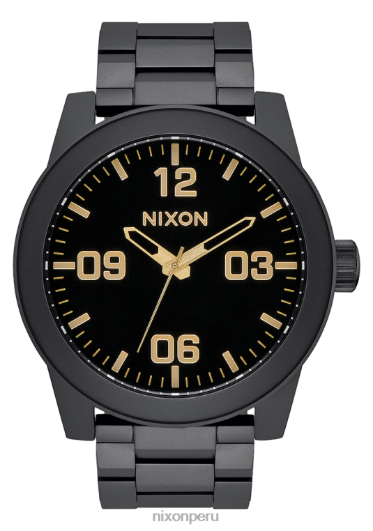 mirar educacion fisica Nixon cuerpos de acero inoxidable negro mate/oro 86XRT66