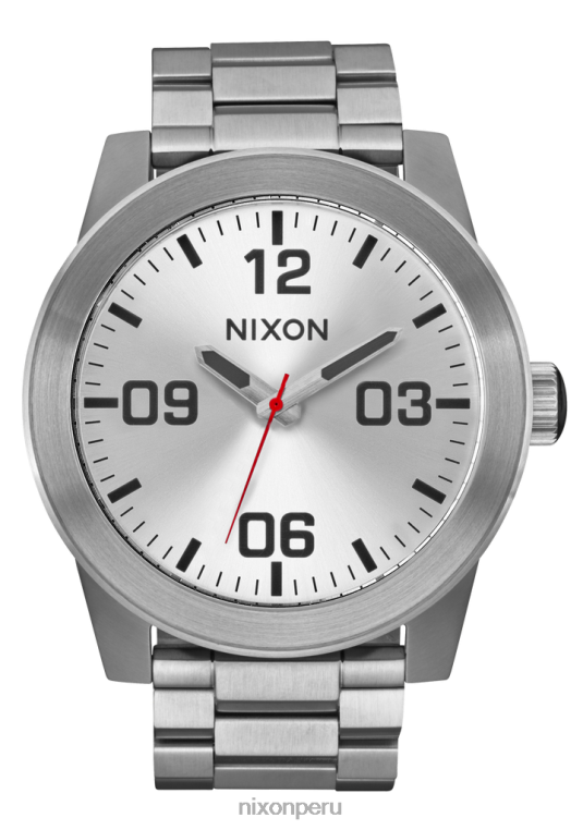 mirar educacion fisica Nixon cuerpos de acero inoxidable plata blanca 86XRT70