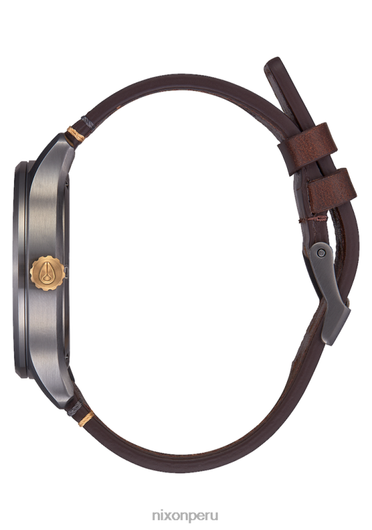 mirar educacion fisica Nixon patrulla de cuero bronce/oro 86XRT104