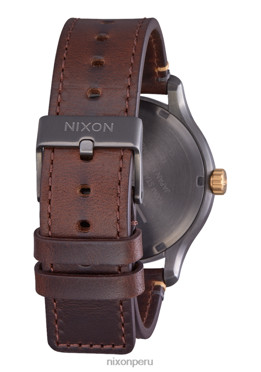 mirar educacion fisica Nixon patrulla de cuero bronce/oro 86XRT104