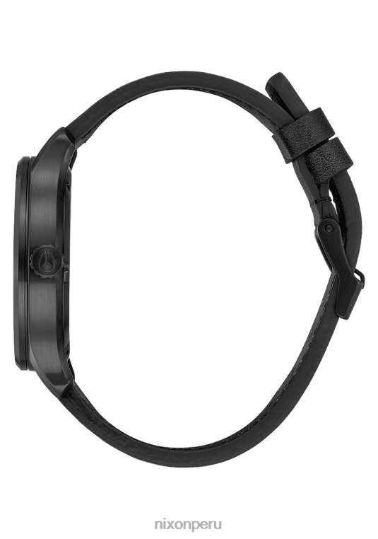 mirar educacion fisica Nixon patrulla de cuero negro/plata 86XRT106