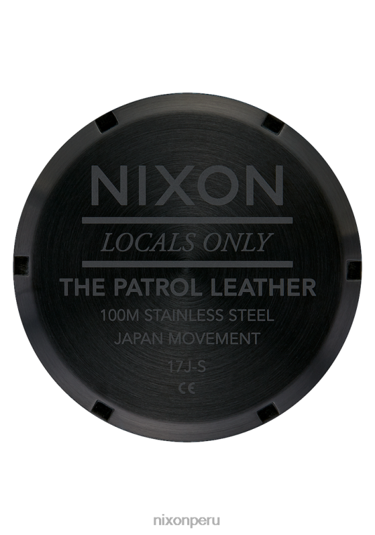mirar educacion fisica Nixon patrulla de cuero negro/plata 86XRT106