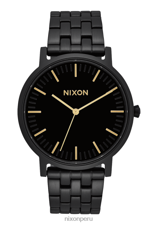 mirar educacion fisica Nixon portero todo negro/oro 86XRT78