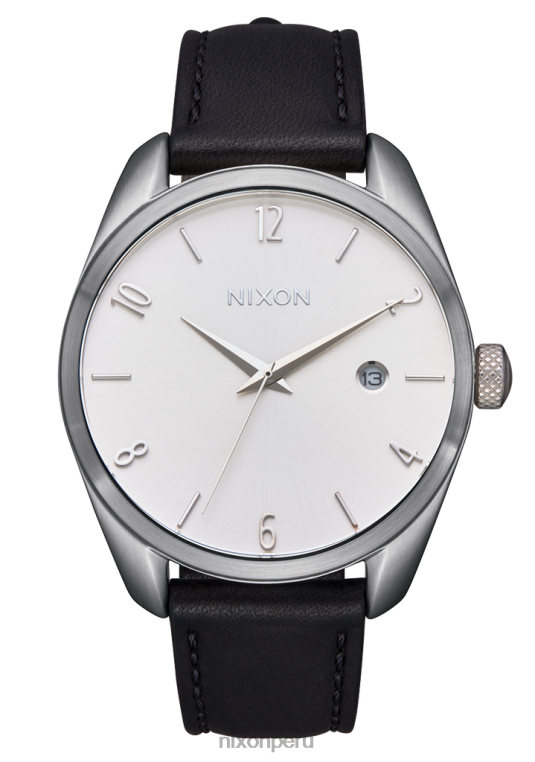mirar educacion fisica Nixon thalia cuero negro plata 86XRT261