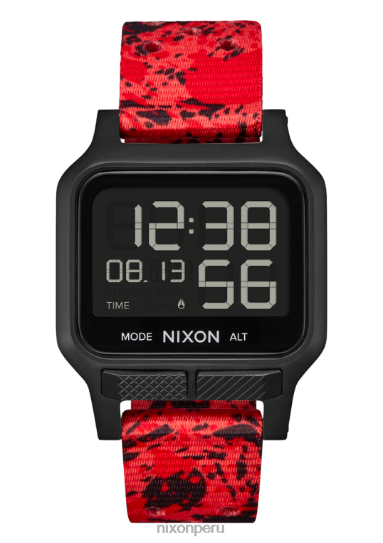 mirar educacion fisica Nixon calor negro/rojo 86XRT168
