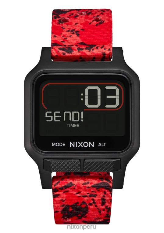 mirar educacion fisica Nixon calor negro/rojo 86XRT168